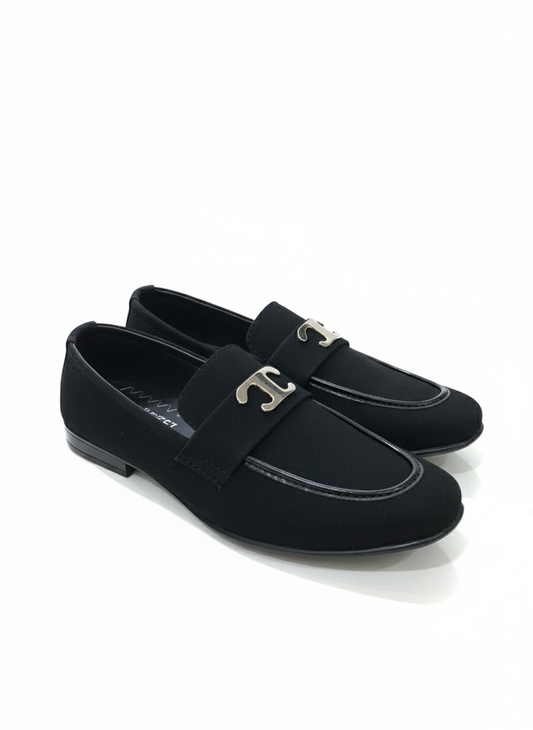 The Sleek Black Suede-Finish Bit Loafer