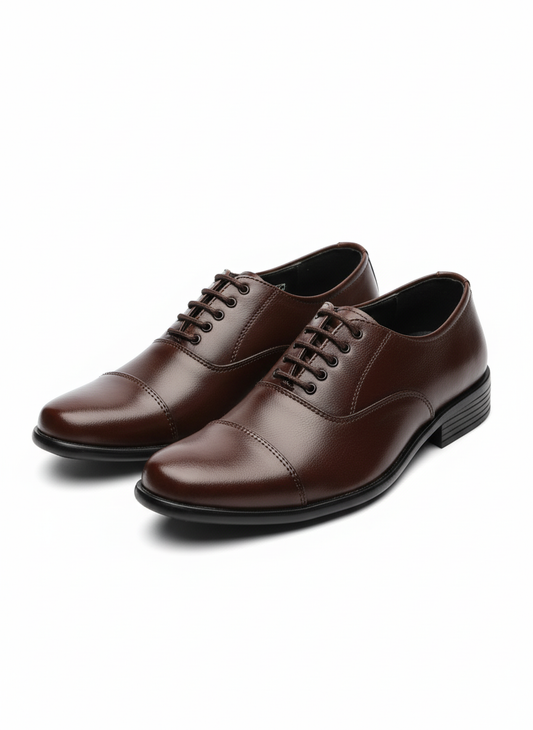 Leather Cap-Toe Oxford Shoes