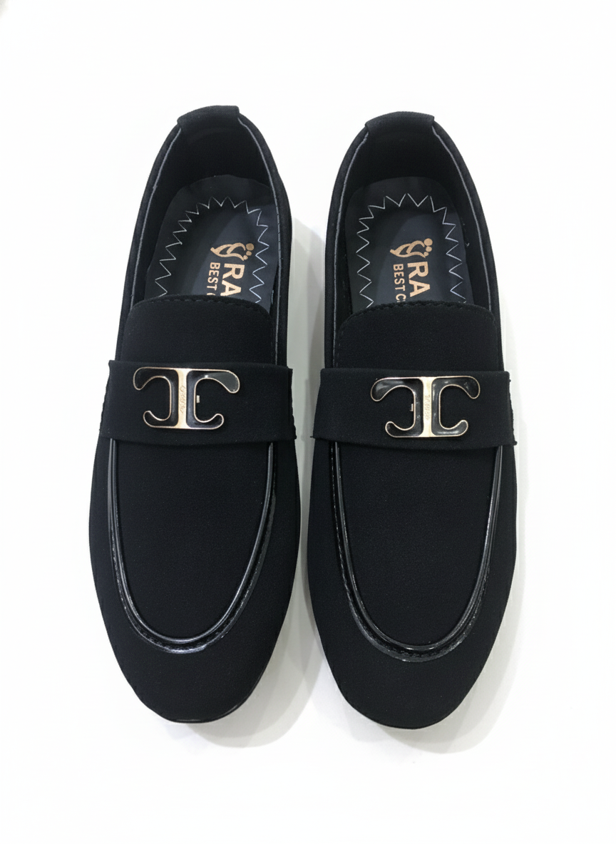 The Sleek Black Suede-Finish Bit Loafer