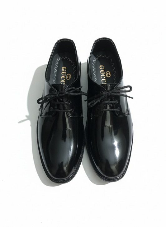 The Classic Black Patent Derby Dress Shoe