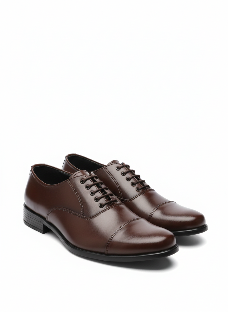 Leather Cap-Toe Oxford Shoes