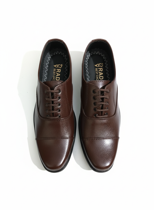Leather Cap-Toe Oxford Shoes