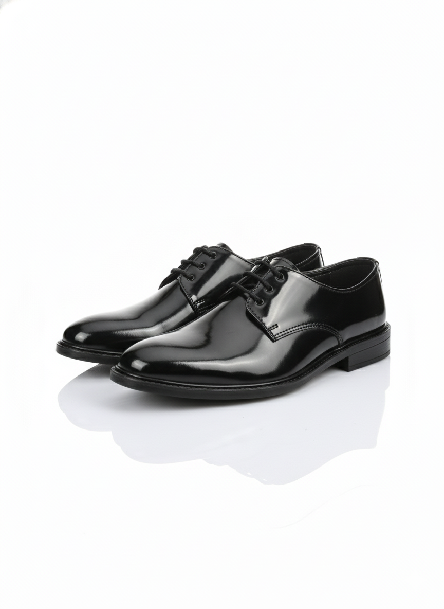 The Classic Black Patent Derby Dress Shoe