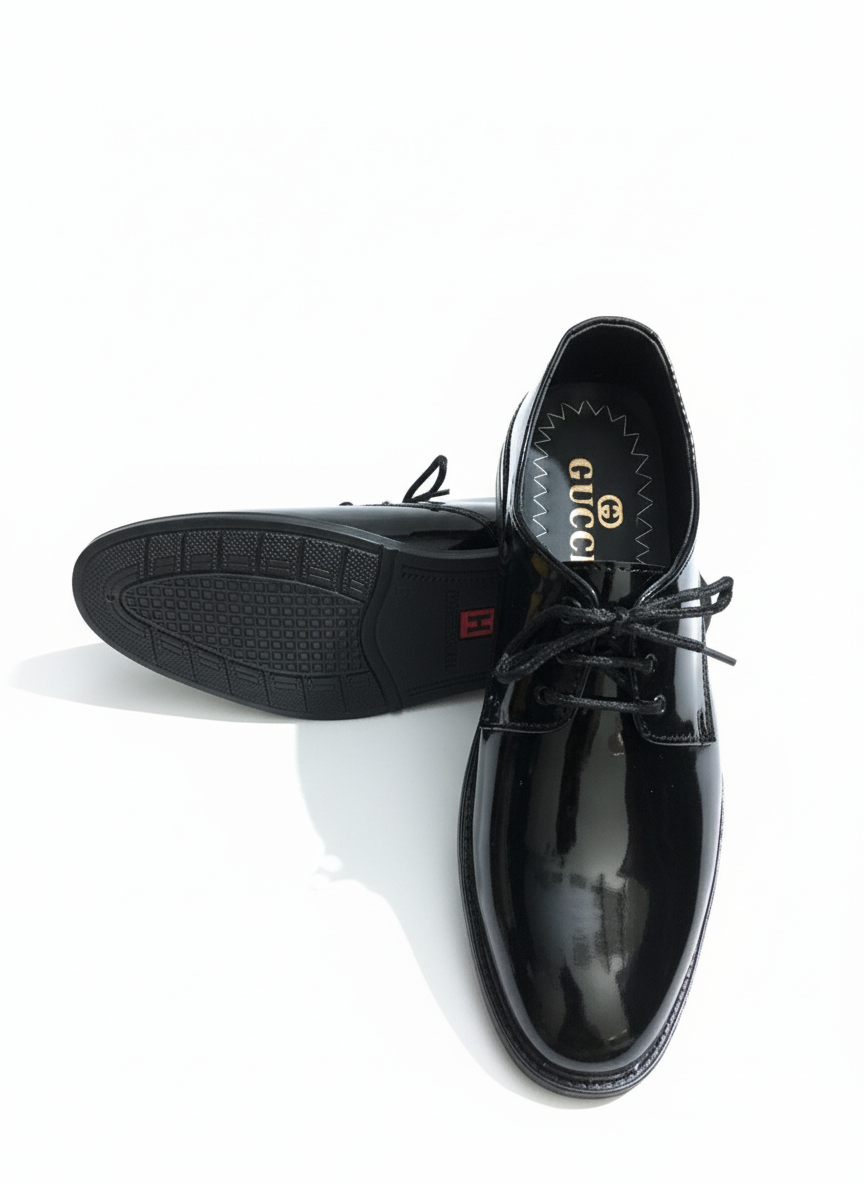 The Classic Black Patent Derby Dress Shoe