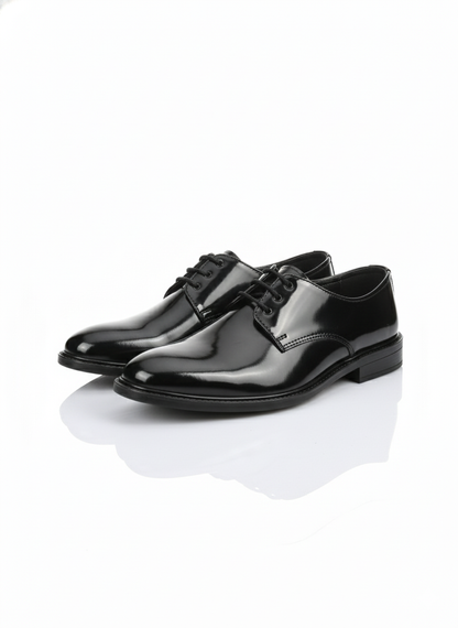 The Classic Black Patent Derby Dress Shoe